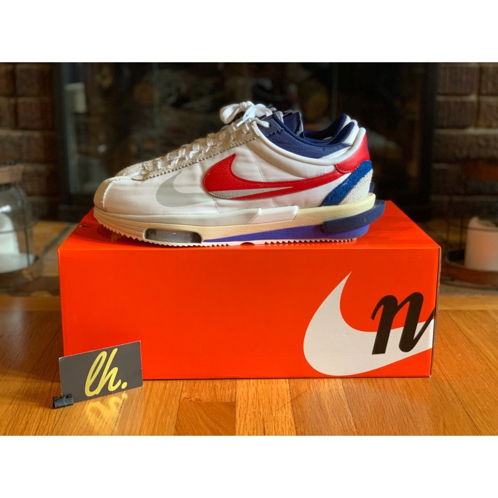 Size 11.5 Nike Zoom Cortez SP Sacai White University Red Blue DQ0581-100